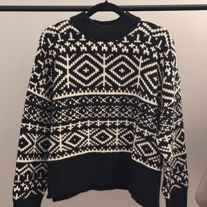 Old Navy Black and White Mockneck